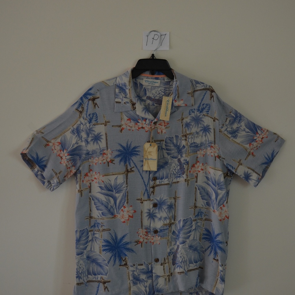 Mens New SS button down Caribbean Shirt